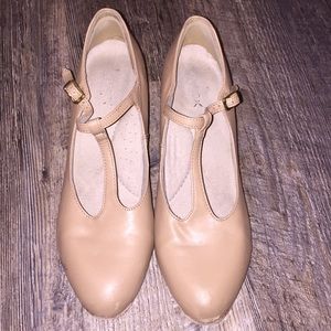 Capezio character shoes T-Strap Tan size 10 M